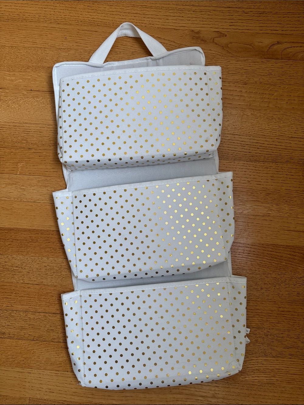 Pillowfort White and Gold Hanging Storage Organizer